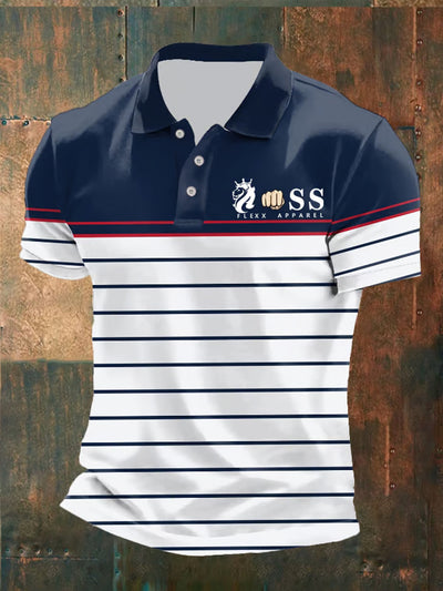 Herren Vintage Schriftzug lässig Polo-Shirt