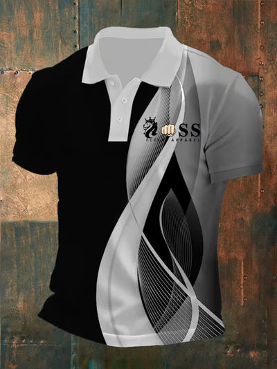 Herren Vintage Schriftzug lässig Polo-Shirt