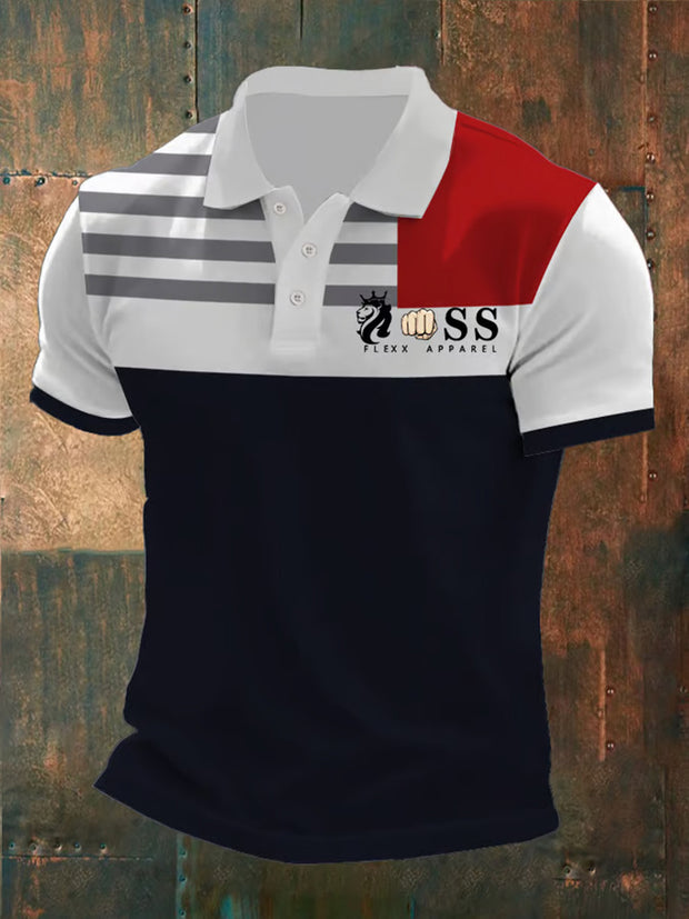 Herren Vintage Schriftzug lässig Polo-Shirt