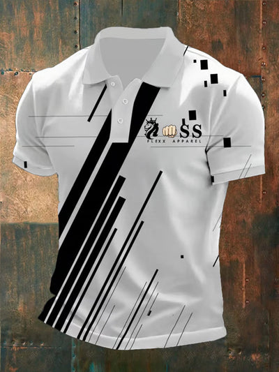 Herren Vintage Schriftzug lässig Polo-Shirt
