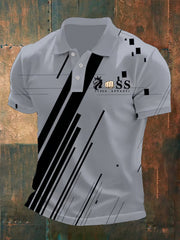 Herren Vintage Schriftzug lässig Polo-Shirt