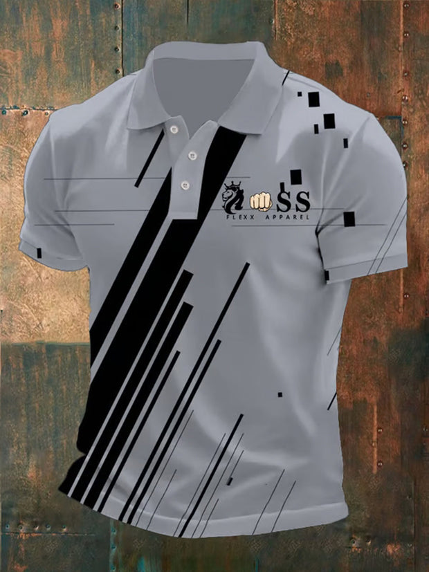 Herren Vintage Schriftzug lässig Polo-Shirt