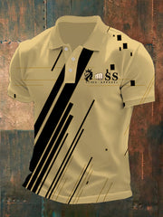 Herren Vintage Schriftzug lässig Polo-Shirt