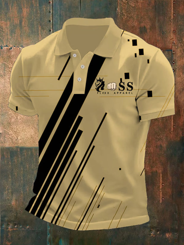 Herren Vintage Schriftzug lässig Polo-Shirt