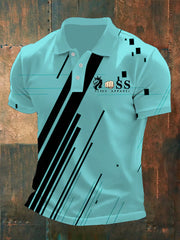 Herren Vintage Schriftzug lässig Polo-Shirt
