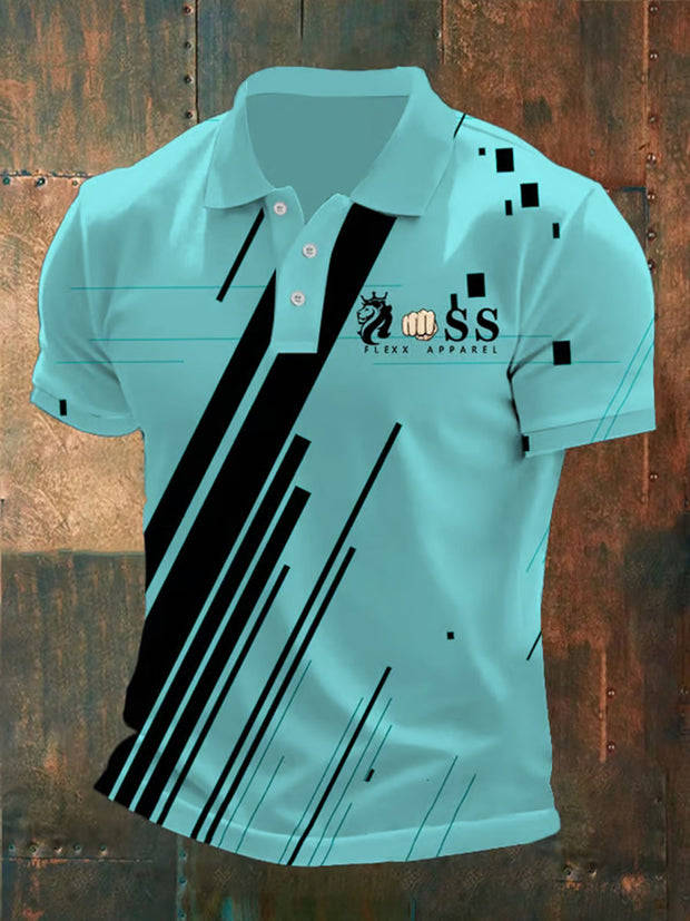 Herren Vintage Schriftzug lässig Polo-Shirt