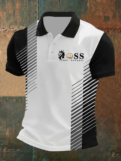 Herren Vintage Schriftzug lässig Polo-Shirt