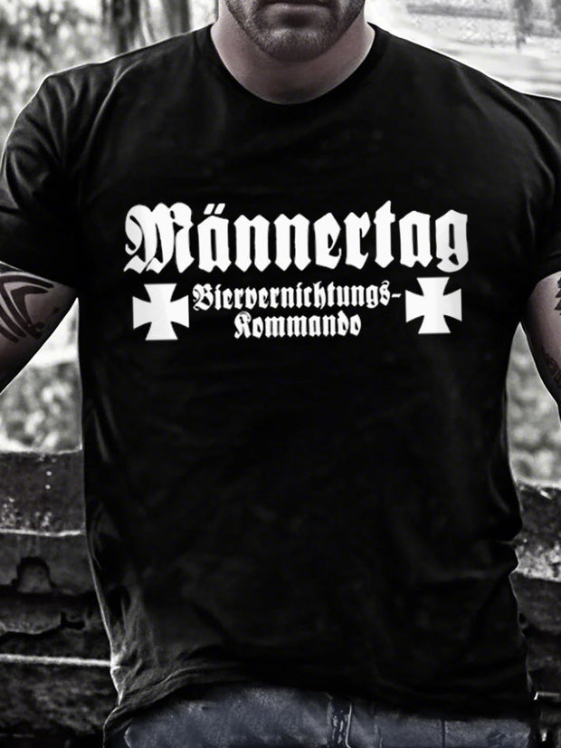 Männer Männer Männer Herren tag Bier vernichtungskommando Kurzarm T-Shirt bedruckt