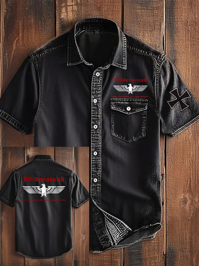 Herren Wider stand wer nicht kämpft Hut verloren bedrucktes Kurzarm-Shirt