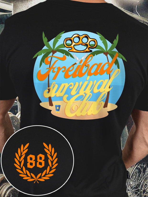Men's Sun And Number 88 Printed Short Sleeve T-Shirt
