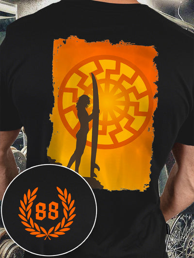 Men's Sun And Number 88 Printed Short Sleeve T-Shirt