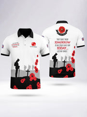 Men's THEY GAVE THEIR TOMORROW short sleeve polo shirt