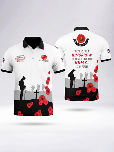 Men's THEY GAVE THEIR TOMORROW short sleeve polo shirt