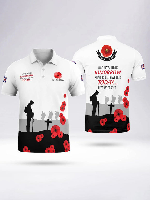 Men's THEY GAVE THEIR TOMORROW short sleeve polo shirt