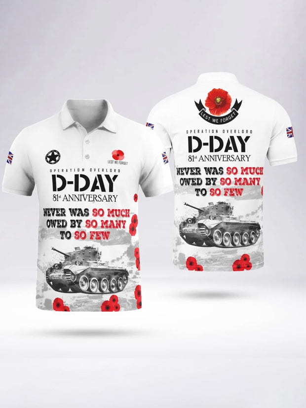 Men's D-DAY 81ST ANNIVERSARY short sleeve polo shirt