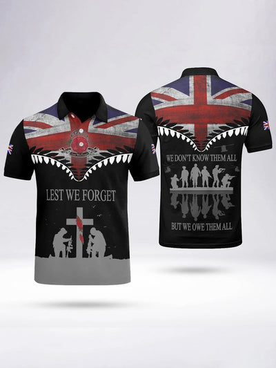 Men's LEST WE FORGET short sleeve polo shirt
