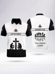 Men's LEST WE FORGET short sleeve polo shirt