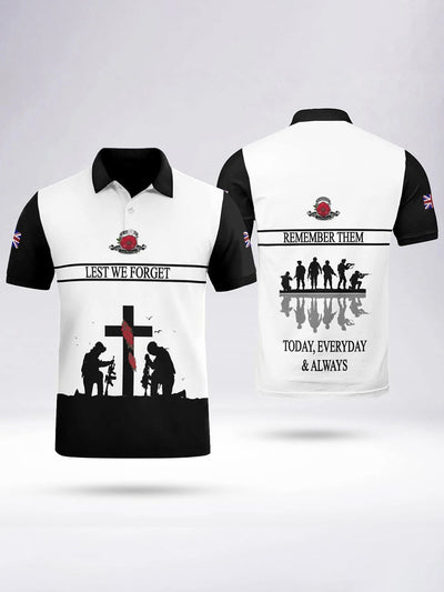 Men's LEST WE FORGET short sleeve polo shirt