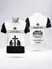 Men's LEST WE FORGET short sleeve polo shirt