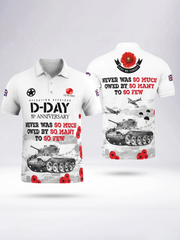 Men's D-DAY 81ST ANNIVERSARY short sleeve polo shirt