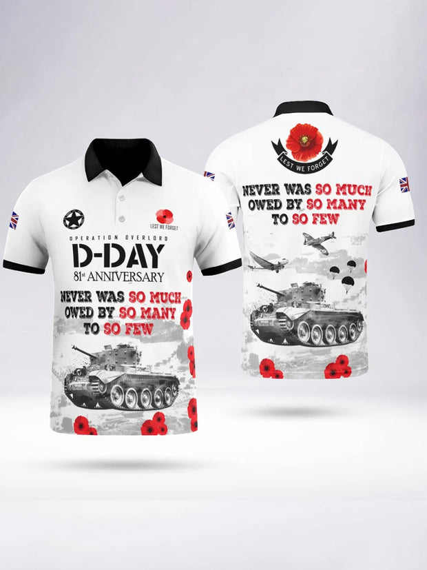 Men's D-DAY 81ST ANNIVERSARY short sleeve polo shirt