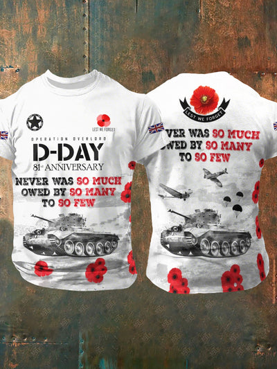 Men's D-DAY Printed Casual T-Shirt
