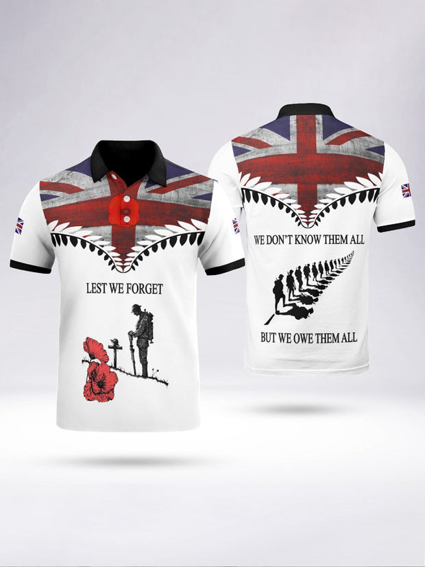 Men's Lest We Forget Short Sleeve Polo Shirt