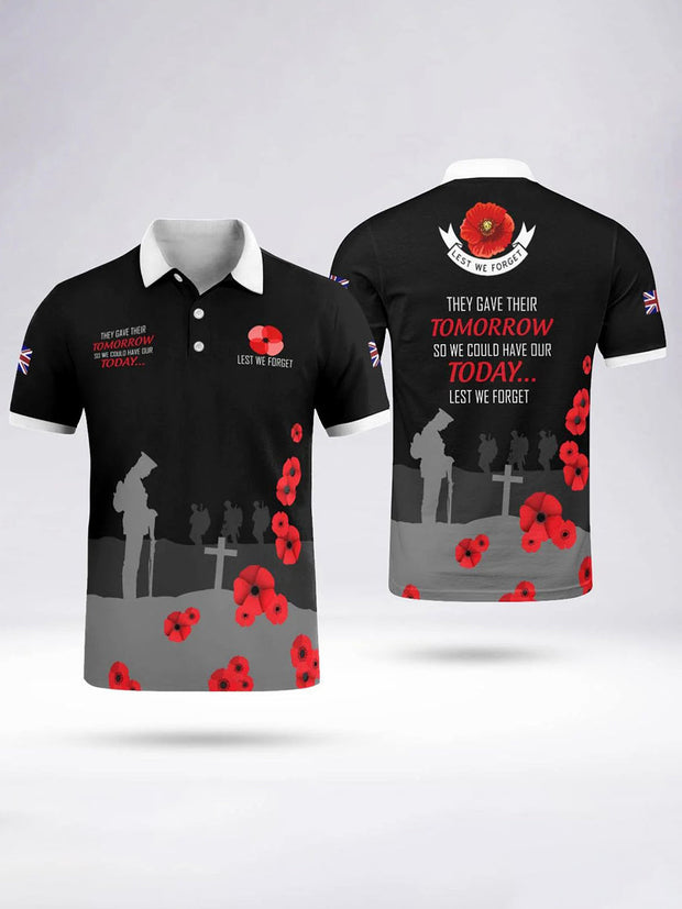 Men's THEY GAVE THEIR TOMORROW Short Sleeve Polo Shirt
