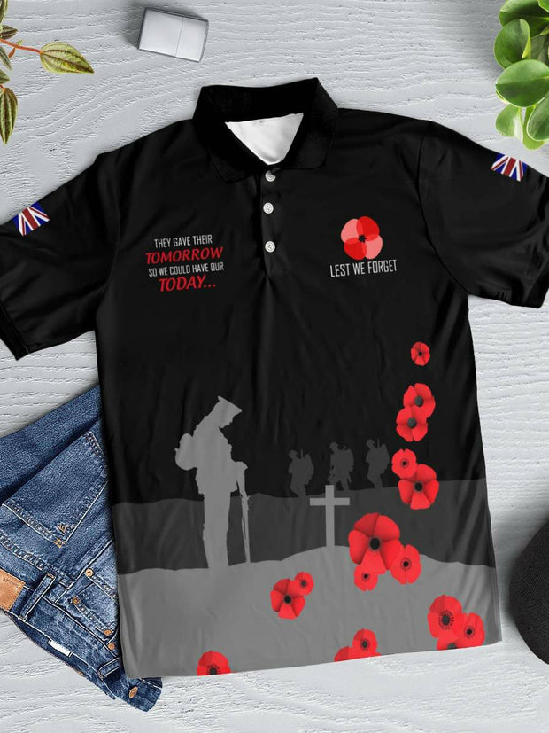 Men's THEY GAVE THEIR TOMORROW Short Sleeve Polo Shirt
