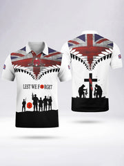 Men's LEST WE FORGET  short sleeve polo shirt