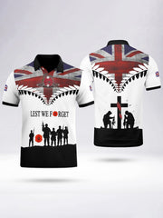 Men's LEST WE FORGET  short sleeve polo shirt