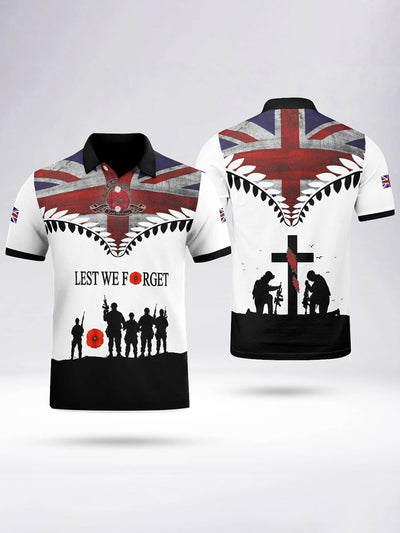 Men's LEST WE FORGET  short sleeve polo shirt