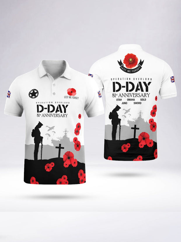 Men's D-DAY 81ST Anniversary Short Sleeve Polo Shirt