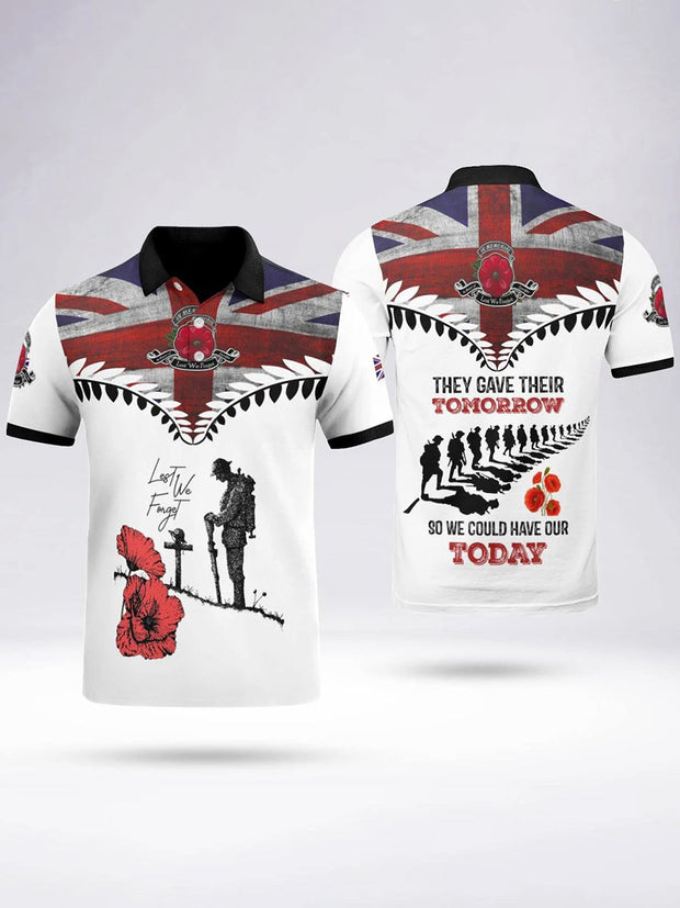 Men's THEY GAVE THEIR TOMORROW SO WE COULD HAVE OUR TODAY Short Sleeve Polo Shirt