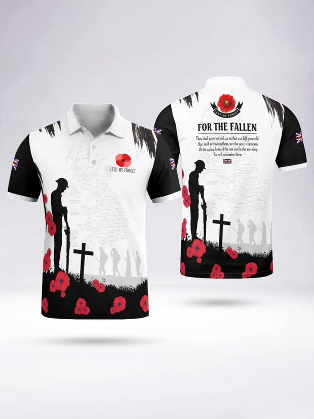 Men's FOR THE FALLEN Short Sleeve Polo Shirt