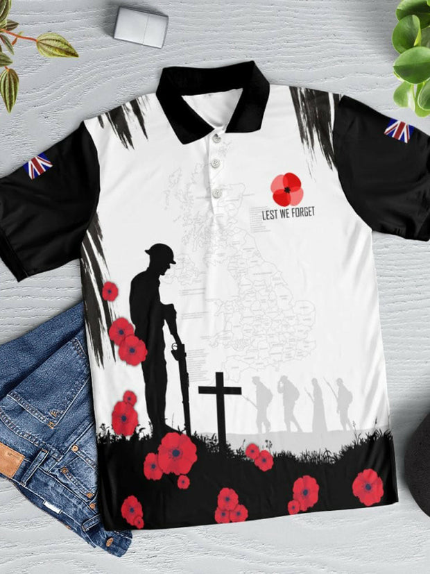 Men's FOR THE FALLEN Short Sleeve Polo Shirt