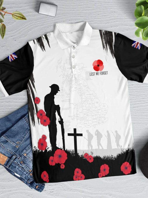 Men's FOR THE FALLEN Short Sleeve Polo Shirt