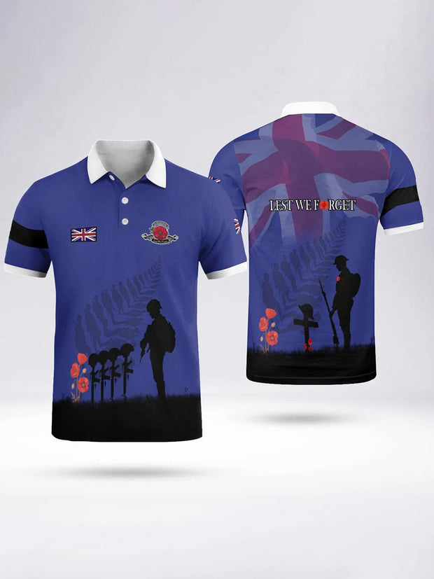 Men's LEST WE FORGET short sleeve polo shirt