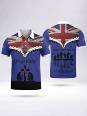 Men's LEST WE FORGET short sleeve polo shirt