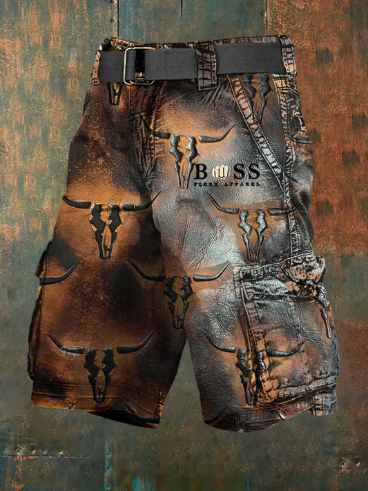Pantaloncini casual da uomo con stampa di arte aziendale da vacanza retrò